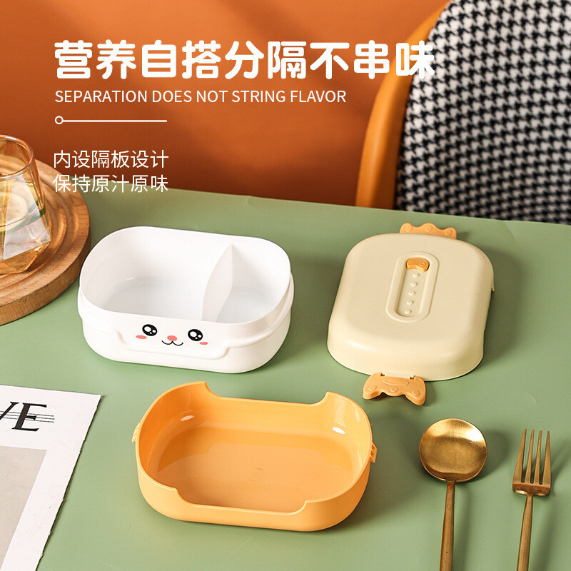 Cutie de prânz japoneze portabile de 700 ml, pentru picnic de camping, rezistente la scurgeri, cu capac, recipient din plastic pentru depozitarea fructelor, cutie bento pentru copii