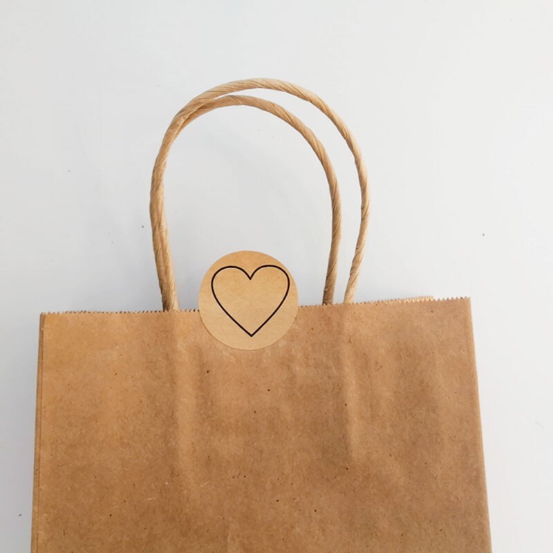 100 tk 35 mm käsitsi maalitud armastuspitsa kleebis DIY liim Pakkepaberkott kaunista kinkekarp läbipaistev valge lehmanahk