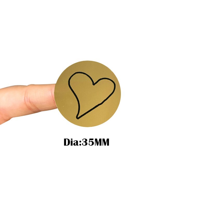 100 tk 35 mm käsitsi maalitud armastuspitsa kleebis DIY liim Pakkepaberkott kaunista kinkekarp läbipaistev valge lehmanahk