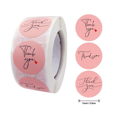 100-500 de bucăți autocolante cu inimă Autocolante mulțumiri pentru afaceri Merci autocolante pentru ambalaje Rolling Love pentru decorarea ambalajului