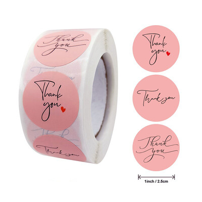 100-500 de bucăți autocolante cu inimă Autocolante mulțumiri pentru afaceri Merci autocolante pentru ambalaje Rolling Love pentru decorarea ambalajului