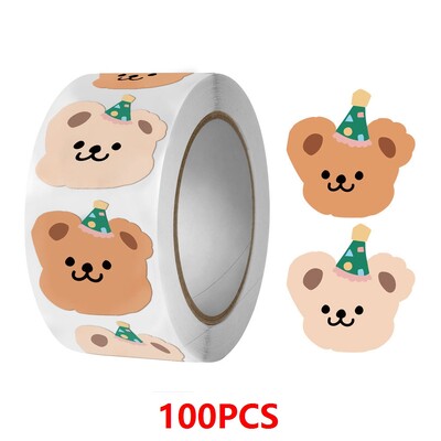 50-200 kom. Slatki mali medo naljepnice cijeli papir ljepljiva traka INS korejsko pojednostavljeno brtvljenje naljepnica pakiranje ukrasne naljepnice