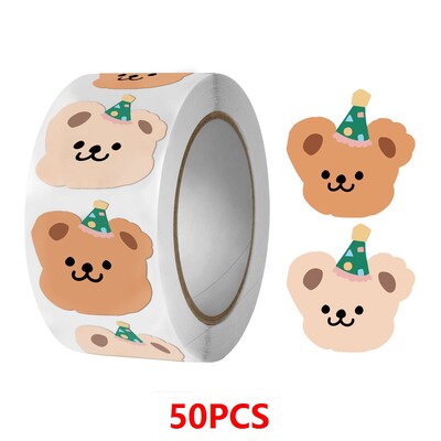 50-200 kom. Slatki mali medo naljepnice cijeli papir ljepljiva traka INS korejsko pojednostavljeno brtvljenje naljepnica pakiranje ukrasne naljepnice