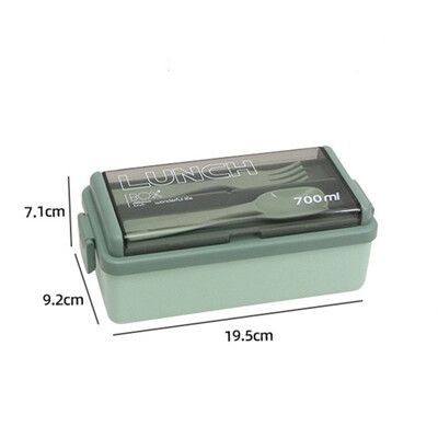 Kahekihiline lõunakarp lastele kahvli ja lusikaga kaasaskantav mikrolaineahi Bento karbid sööginõude komplekt, toidu hoiukonteiner