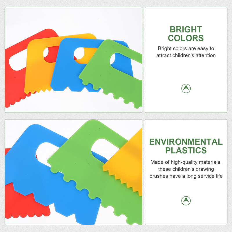 4 buc. perie de vopsea pentru graffiti, perii pentru copii, artizanat, instrumente de desen, pictura, bricolaj, raclete de linie din plastic, copii mici