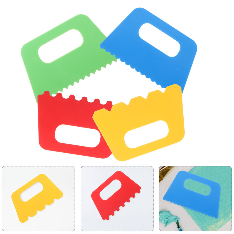 4 buc. perie de vopsea pentru graffiti, perii pentru copii, artizanat, instrumente de desen, pictura, bricolaj, raclete de linie din plastic, copii mici