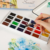 Ruska bijela noć 16/24 boje Čvrste vodene boje Prozirni pigment Pribor za crtanje i slikanje