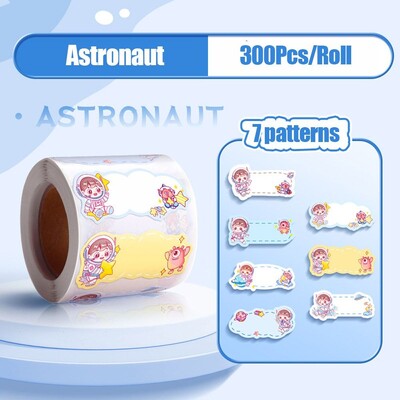 300 бр./ролка Самозалепващ се стикер с карикатурно име Ръкописен персонализиран персонализиран преносим издръжлив стикер за училищен етикет Ученически канцеларски материали