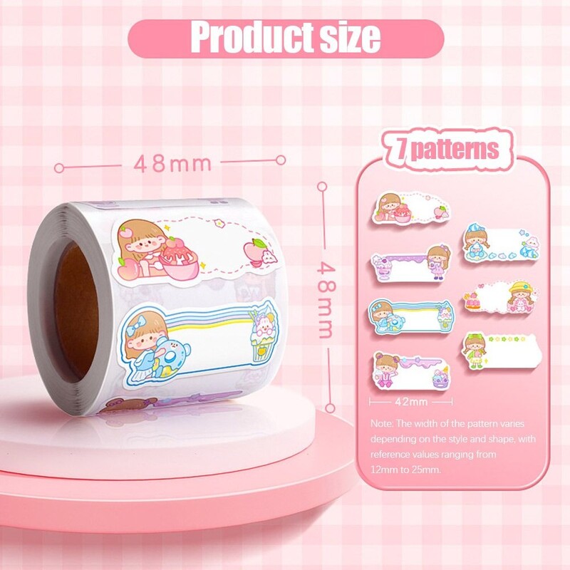 300 бр./ролка Самозалепващ се стикер с карикатурно име Ръкописен персонализиран персонализиран преносим издръжлив стикер за училищен етикет Ученически канцеларски материали