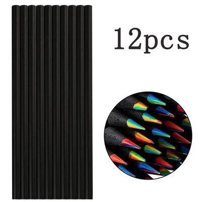 12 buc/set creion curcubeu Kawaii 7 culori creioane gradiente concentrice cadou pentru copii creioane colorate pictură artistică desen papetărie