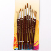 Комплект найлонови четки за боядисване на коса от 12 части в червен цвят за акварел