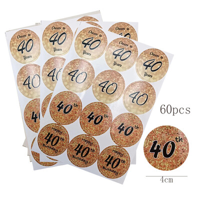60/100 de bucăți număr 18 30 40 50 de ani etichetă circulară autocolant adult La mulți ani 30 40 50 60 de ani de la petrecere etichetă pentru pungă cadou