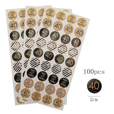60/100 de bucăți număr 18 30 40 50 de ani etichetă circulară autocolant adult La mulți ani 30 40 50 60 de ani de la petrecere etichetă pentru pungă cadou