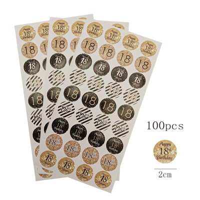 60/100 de bucăți număr 18 30 40 50 de ani etichetă circulară autocolant adult La mulți ani 30 40 50 60 de ani de la petrecere etichetă pentru pungă cadou