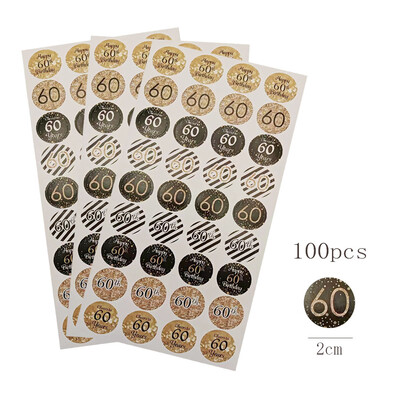 60/100 de bucăți număr 18 30 40 50 de ani etichetă circulară autocolant adult La mulți ani 30 40 50 60 de ani de la petrecere etichetă pentru pungă cadou