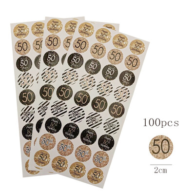 60/100 de bucăți număr 18 30 40 50 de ani etichetă circulară autocolant adult La mulți ani 30 40 50 60 de ani de la petrecere etichetă pentru pungă cadou