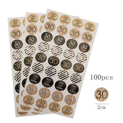 60/100 de bucăți număr 18 30 40 50 de ani etichetă circulară autocolant adult La mulți ani 30 40 50 60 de ani de la petrecere etichetă pentru pungă cadou