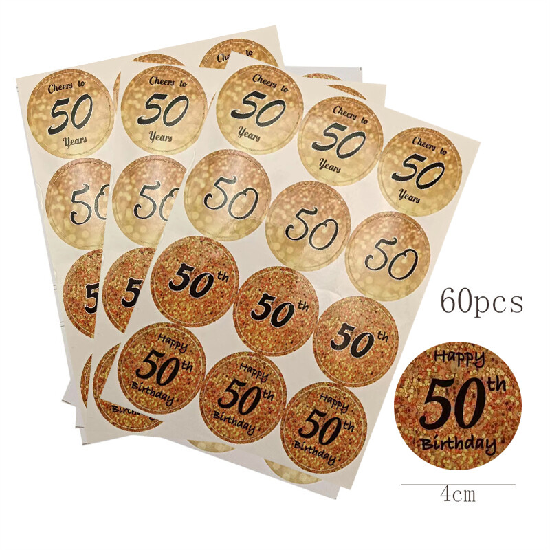 60/100 de bucăți număr 18 30 40 50 de ani etichetă circulară autocolant adult La mulți ani 30 40 50 60 de ani de la petrecere etichetă pentru pungă cadou