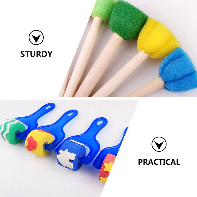 30 tk. grafititööriist lastele käsnajoonistustööriistad värvikomplekt värvimiskäsnade komplekt plastikust pintslilaps