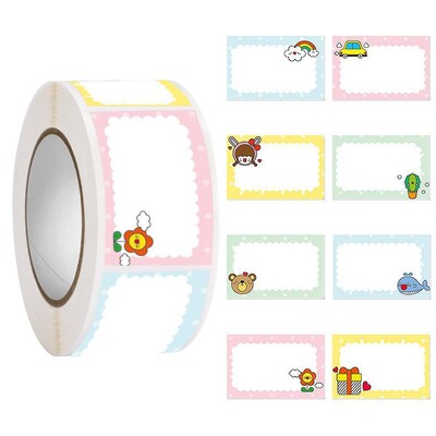 2,5 * 6,5 cm 350 tk Multifilmi nimesiltide sildid Kinnitatavad etiketid Kleebised Nõudepesumasinas Ohutu silt Koolisildid lastele Kooli nimeraamatud