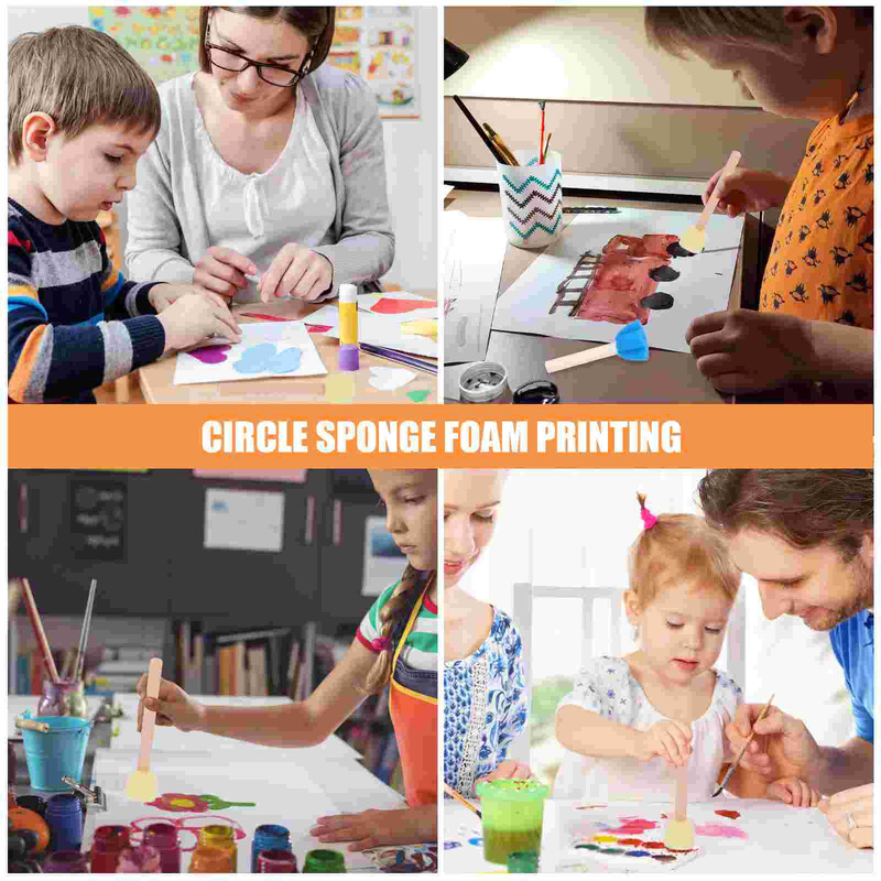 10 tk värvipintsliga joonistamise ümmargune grafiti käsnaga maalimise tööriist väikelapse meisterdamiseks