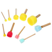 10 bucăți vopsea cu pensulă rotundă pentru copii mici, bureți pentru pictura M copii, instrument de desen pentru graffiti pentru copii