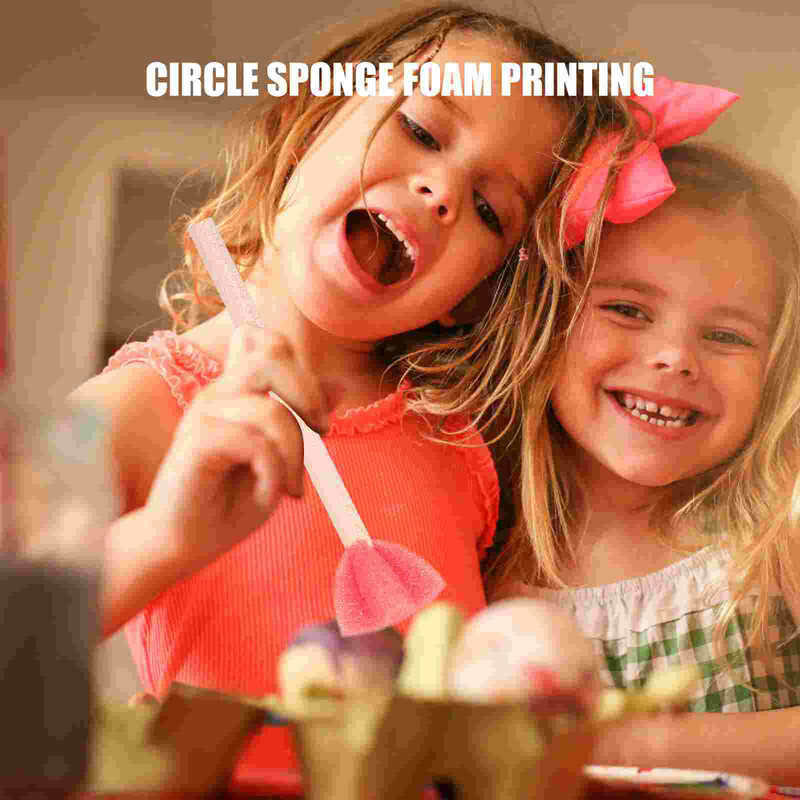 10 bucăți vopsea cu pensulă rotundă pentru copii mici, bureți pentru pictura M copii, instrument de desen pentru graffiti pentru copii