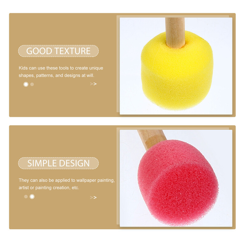 10 bucăți vopsea cu pensulă rotundă pentru copii mici, bureți pentru pictura M copii, instrument de desen pentru graffiti pentru copii