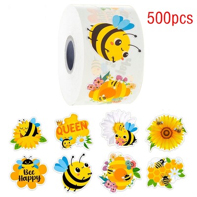 100-500 buc Autocolante cu albine din desene animate Autocolante pentru recompensă pentru animale din desene animate pentru copii DIY, cadou, decorare manuală, etichetă autocolant de papetărie