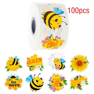 100-500 buc Autocolante cu albine din desene animate Autocolante pentru recompensă pentru animale din desene animate pentru copii DIY, cadou, decorare manuală, etichetă autocolant de papetărie