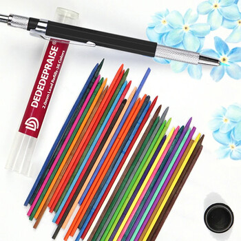 DEDEDEPRAISE Σκίτσο 2,0mm Press Mechanical Pencil & 36colors Leads Drawing Colored Pencils Αυτόματα Μολύβια με Μολύβια