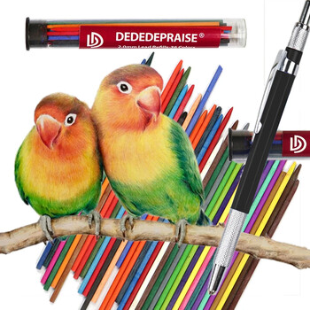 DEDEDEPRAISE Σκίτσο 2,0mm Press Mechanical Pencil & 36colors Leads Drawing Colored Pencils Αυτόματα Μολύβια με Μολύβια