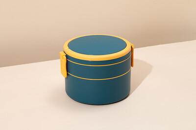 Φορητό κουτί γεύματος διπλής στρώσης με κάλυμμα για εργαζόμενους γραφείου φοιτητής Κουτί μικροκυμάτων bento Πλαστικό δοχείο τροφίμων με κουτάλια