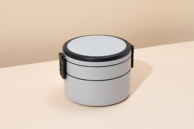 Φορητό κουτί γεύματος διπλής στρώσης με κάλυμμα για εργαζόμενους γραφείου φοιτητής Κουτί μικροκυμάτων bento Πλαστικό δοχείο τροφίμων με κουτάλια