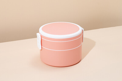 Φορητό κουτί γεύματος διπλής στρώσης με κάλυμμα για εργαζόμενους γραφείου φοιτητής Κουτί μικροκυμάτων bento Πλαστικό δοχείο τροφίμων με κουτάλια