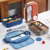 1300 ml sahtliga lõunakarp Kaasaskantav mikrolaineahjuga suletud Bento kast lusikakahvliga Õpilaskontori töötajad Toidukonteinerid