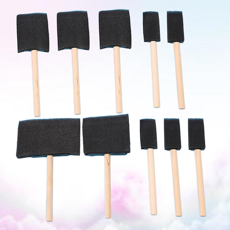 10 tk Sponge Rollers Paint Mini Plunger Brush Õliplekid Vahtvärvipintslid Joonistus Akrüülid Laps
