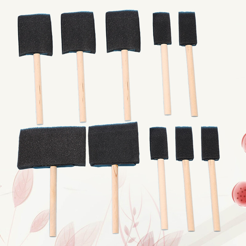 10 tk Sponge Rollers Paint Mini Plunger Brush Õliplekid Vahtvärvipintslid Joonistus Akrüülid Laps