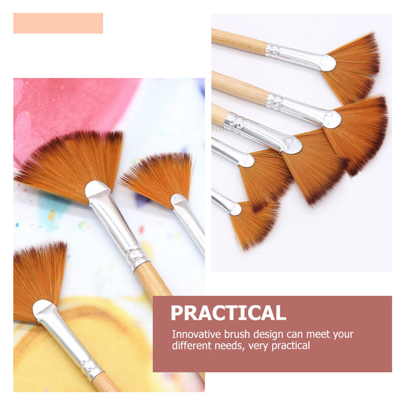 5 τμχ Βούρτσα βαφής με ανεμιστήρα ανθεκτική στη φθορά Αξεσουάρ σχεδίασης Τομέας γκουάς πολλαπλών λειτουργιών Καθημερινή ζωγραφική Βολικό παιδί
