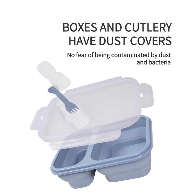 1 kom. Sklopiva kutija za ručak Silikonska prijenosna kutija za ručak za mikrovalnu, salata, voće, posuda za hranu Posuđe za piknik