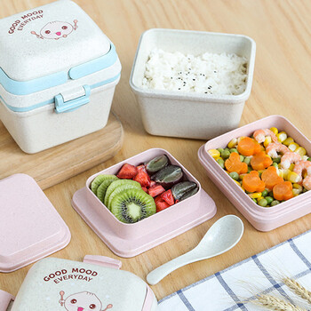 Cute Kids Lunch Box Fruit Box Multi-layer Bento Box Picnic Camping Πεζοπορία μαθητών για παιδιά