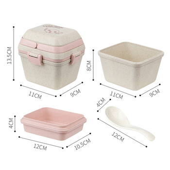 Cute Kids Lunch Box Fruit Box Multi-layer Bento Box Picnic Camping Πεζοπορία μαθητών για παιδιά