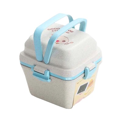 Armsad laste lõunasöögikarbid puuviljakast mitmekihiline Bento Box piknik telkimine matkamine üliõpilaslapsed