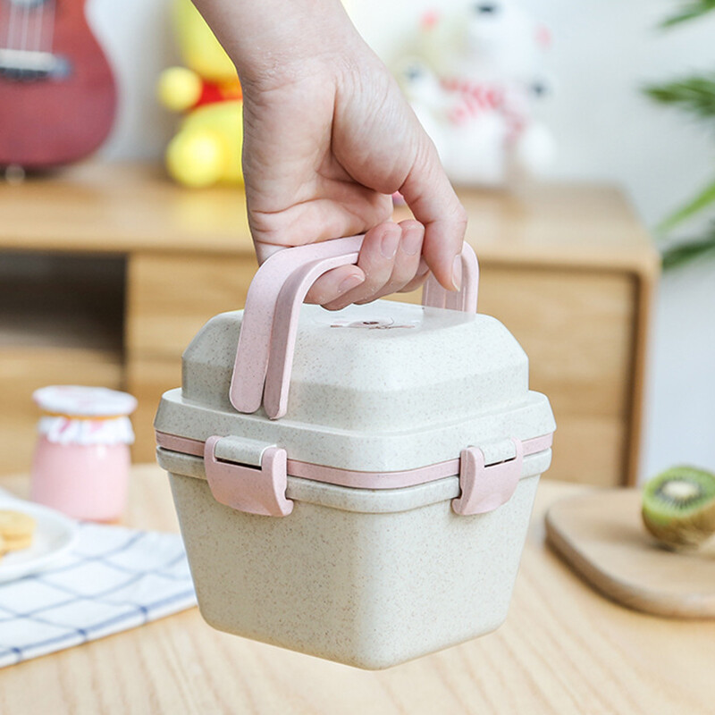 Armsad laste lõunasöögikarbid puuviljakast mitmekihiline Bento Box piknik telkimine matkamine üliõpilaslapsed