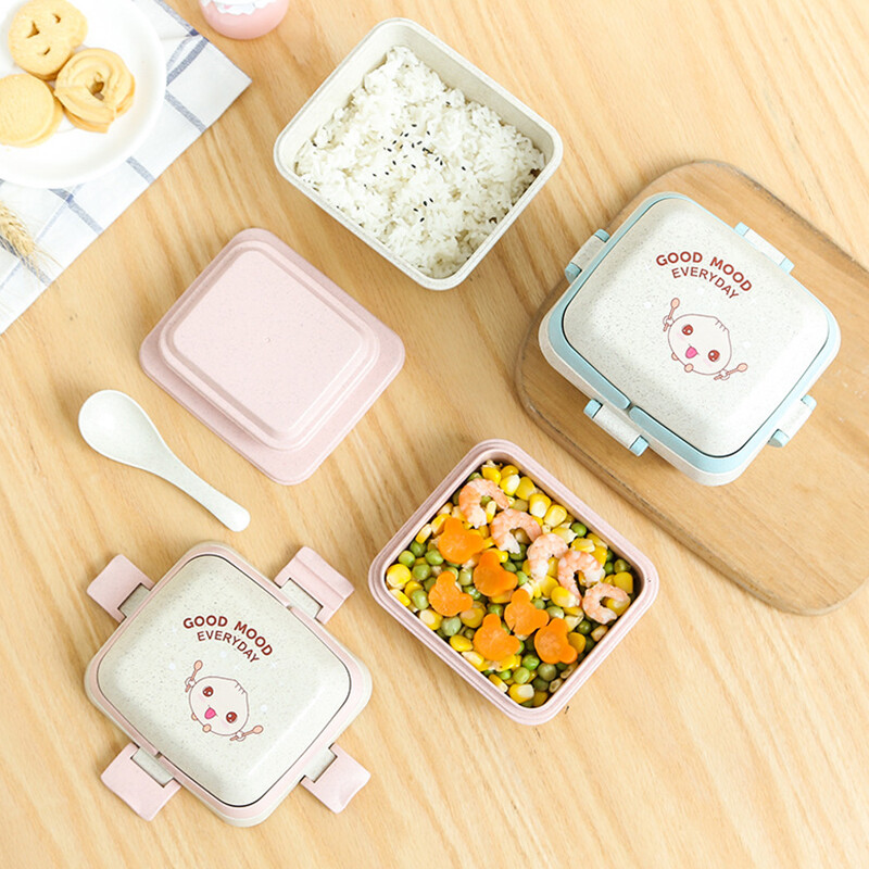 Armsad laste lõunasöögikarbid puuviljakast mitmekihiline Bento Box piknik telkimine matkamine üliõpilaslapsed