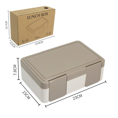 1450 ml Bento Box lastele 4 kambriga suletud lõunakarbid lusikakahvliga Mikrolaineahjus soojendus Bento Box Toidu Bento konteinerid