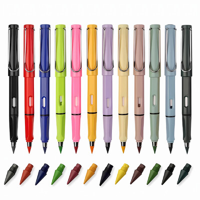 12 buc 12 culori HB Everlasting Inkless Color Creion, radieră încorporată, creion de scris pentru studenți, papetărie de scris, cadou pentru studenți