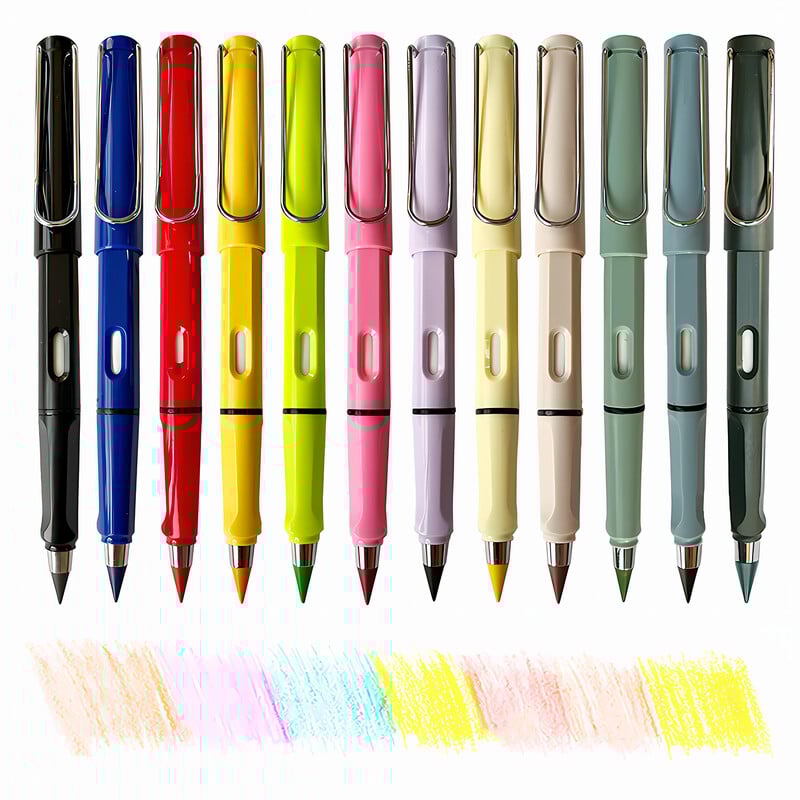 12tk 12Colors HB igavene tindita värvipliiats, sisseehitatud kustutuskumm, õpilastele mõeldud kirjutuspliiats, kirjatarbed, üliõpilaste kingitus