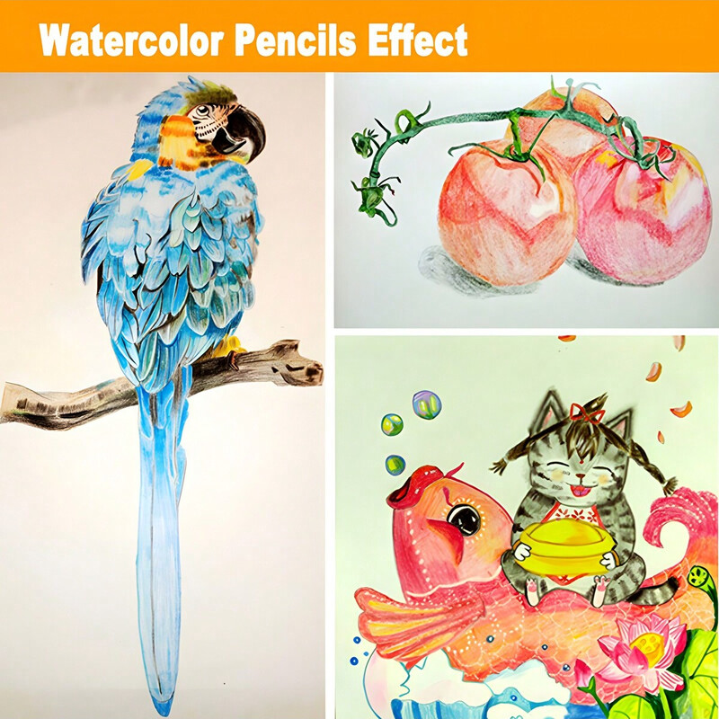 12/24/36/48 цвята Професионални акварелни моливи Цветни моливи Шестоъгълна дървена дръжка Комплект Художник Картина Рисуване Скица