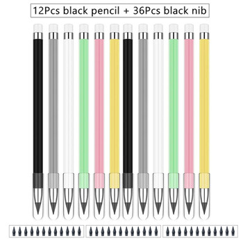 12 Έγχρωμο Σετ Μολύβι Χαριτωμένο Ανταλλακτικό Μολύβι Σχεδίου Απεριόριστα Μολύβια Γραφής Eternal Erasable Pencil Pencil για σχολικά είδη τέχνης